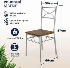 Jedálenská súprava PAUL, 5-dielna, tmavý dub Casaria
