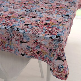 Biante Dekoračný obdĺžnikový obrus Rongo RGP-503 Červeno-modré kvety 140x180 cm