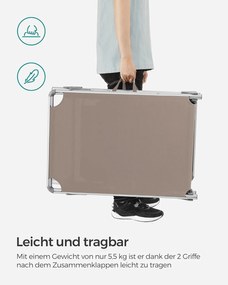 Záhradné lehátko, nastaviteľné operadlo, taupe