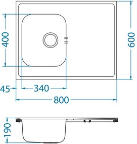 ALVEUS CZ CLASSIC PRO 30 SAT + sifon 800x600x190 mm F
