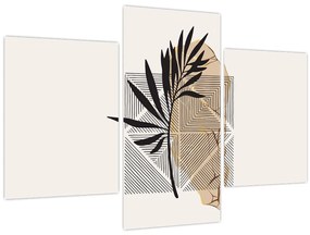 Obraz - Abstrakcia s tropickými listami N⁰1 (90x60 cm)