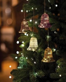 SIRIUS Sklenený zvonček LED, číry, 9 cm