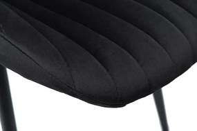 Jedálenská stolička DALLAS zamatová, čierna