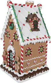 Hnedá zdobená perníková chalúpka Gingerbread House - 28*28*51 cm
