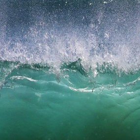 Ozdobný paraván Mořská vlna tyrkysová - 145x170 cm, štvordielny, obojstranný paraván 360°