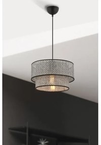 Závesný luster ECHO na lanku 1xE27/60W/230V sivá/čierna