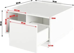 Konferenčný stolík Dalan - biela