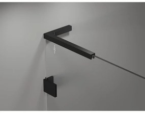 Mexen Lunar-F L, 1-krídlový sprchový kút so skladacími dverami, ľavý, 75 x 70 cm, 8mm číre sklo, čierny profil, 836L-075-070-70-00-L