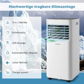 4 v 1 mobilná klimatizácia 9000 BTU Chladenie a vetranie a odvlhčovanie Klimatizácia s čiernym vekom 16 ℃ - 32 ℃
