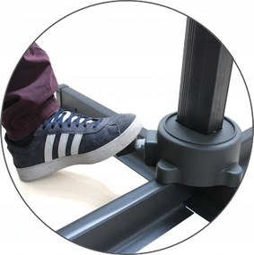 Záhradný slnečník s ochranným obalom MINI ROMA 250 x 250 cm sivý