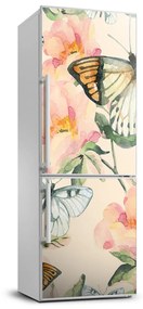 Fototapeta samolepiace na chladničku Ruže a motýle FridgeStick-70x190-f-117916209