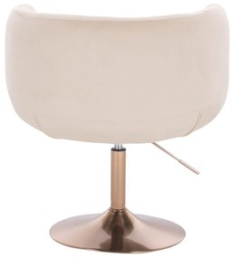 LuxuryForm DESIGN Kreslo MONTANA VELUR na zlatom tanieri - krémové