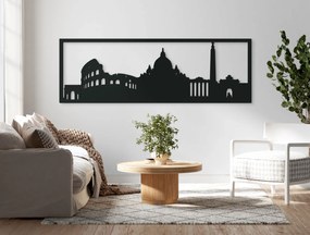drevko Obraz Rím panoráma Rozmer obrazu: 29,5 x 89 cm, Farba dekorácie: Čierna