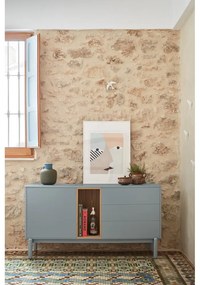 Modrá/sivá nízka komoda 140x76 cm Corvo – Teulat