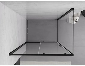 Mexen Exo, sprchovací kút s posuvnými dverami 150 x 85 cm, 6mm číre sklo, čierny profil, 8151-150-085-70-00