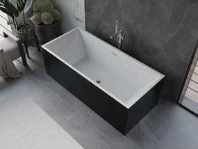 Mexen Vigo, voľne stojaca vaňa 178,5 x 80 cm, biela-čierna, chrómový prepad, 51251788075-01