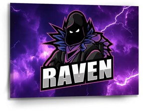 Sablio Obraz FORTNITE RAVEN Fialová bouře - 90x60 cm