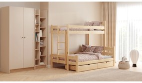 Poschodová posteľ Lovic 90x200/120x200 cm ľavá - borovica