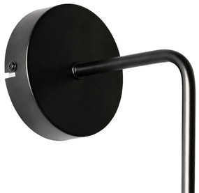 Art Deco nástenná lampa čierna s dymovým sklom - Laura