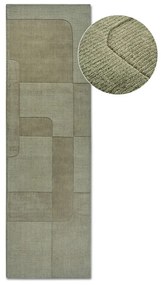 Zelený ručne tkaný vlnený behúň 80x250 cm Charlotte – Villeroy&amp;Boch