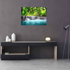 Obraz - Vodopád, tyrkysový (70x50 cm)