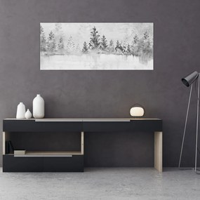 Obraz - Jelene pri jazere (120x50 cm)