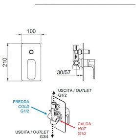 Podomietková sprchová batéria v zlatej farbe (2 výstupy) Spy – Sapho