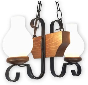 Brilagi - Luster na reťazi QUEEN 2xE14/40W/230V buk/orech