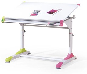 Detský písací stolík Carma (biela + ružová + zelená). Vlastná spoľahlivá doprava až k Vám domov. 770244