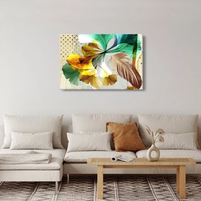 Obraz - Listy s pierkom (90x60 cm)