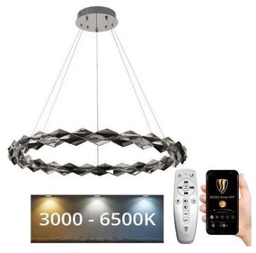 NEDES LED Stmievateľný luster na lanku LED/55W/230V 3000-6500K chróm + diaľkové ovládanie ND3536