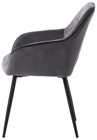 Sivé čalúnené jedálenské kreslá v súprave s podrúčkami 2 ks Nolan Square – Unique Furniture