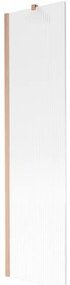 Mexen Next, 1-krídlová vaňová zástena 50 x 150 cm, 6mm sklo Ribs, medená matná, 895-050-000-00-09-65