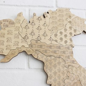 Nástenná drevená mapa Talianska