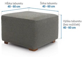 Super strečové poťahy HARMONIA šedá taburetka (40 - 60 cm)