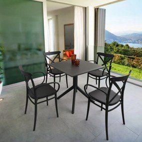 CROSS XL záhradná stolička s podrúčkami black