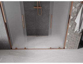 Mexen Velar L Duo, posuvné sprchové dvere do otvoru 170 cm, 8mm sklo námraza, ružové zlato, 871-170-003-32-60