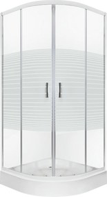 Novoterm Štvrťkruhový sprchový kút NV-Madera 90x90 chróm/potlač - bez vaničky