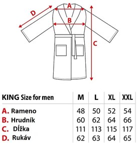 Župan z mikrovlákna King tmavo modrý TiaHome - M