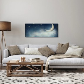 Obraz - Mesiac s hviezdami (120x50 cm)