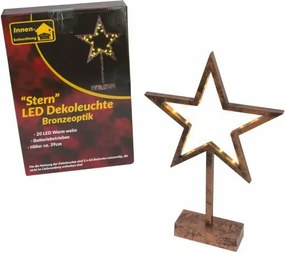 Nexos 43014 Vianočná dekorácia - Hviezda bronzová - 39 cm, 20 LED