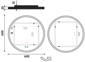 NIMCO ZPC 28000RVX-90 - LED Kúpeľňové zrkadlo 3000-6500K pr. 60 cm IP44