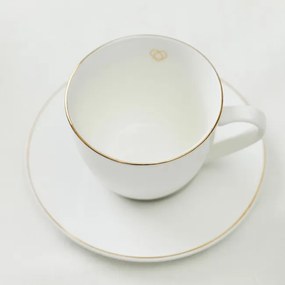 Šálka AURO s podšálkou, so zlatým okrajom ALL 992036 210 ml