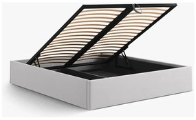 Svetlosivá čalúnená dvojlôžková posteľ s úložným priestorom/bez čela s roštom 160x200 cm Susan – Micadoni