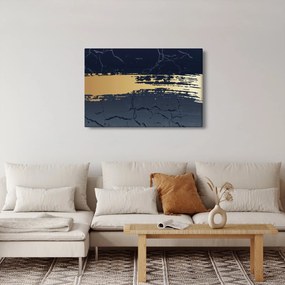 Obraz - Modrá a zlatá abstrakcia N⁰2 (90x60 cm)