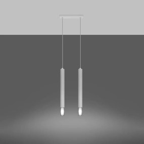 Závesné svietidlo Wezyr, 2x sklenené/biele kovové tienidlo