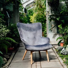 Kreslo MOSS zamatové sivé SS22 925805