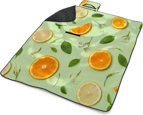 Sablio Plážová deka Citrus a kvet: 200x140 cm