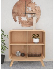 Knižnica v dekore duba v prírodnej farbe 75x75 cm Caitlin – Støraa