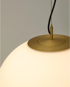 Biele/v zlatej farbe závesné svietidlo so skleneným tienidlom ø 10 cm Brisia – Kave Home